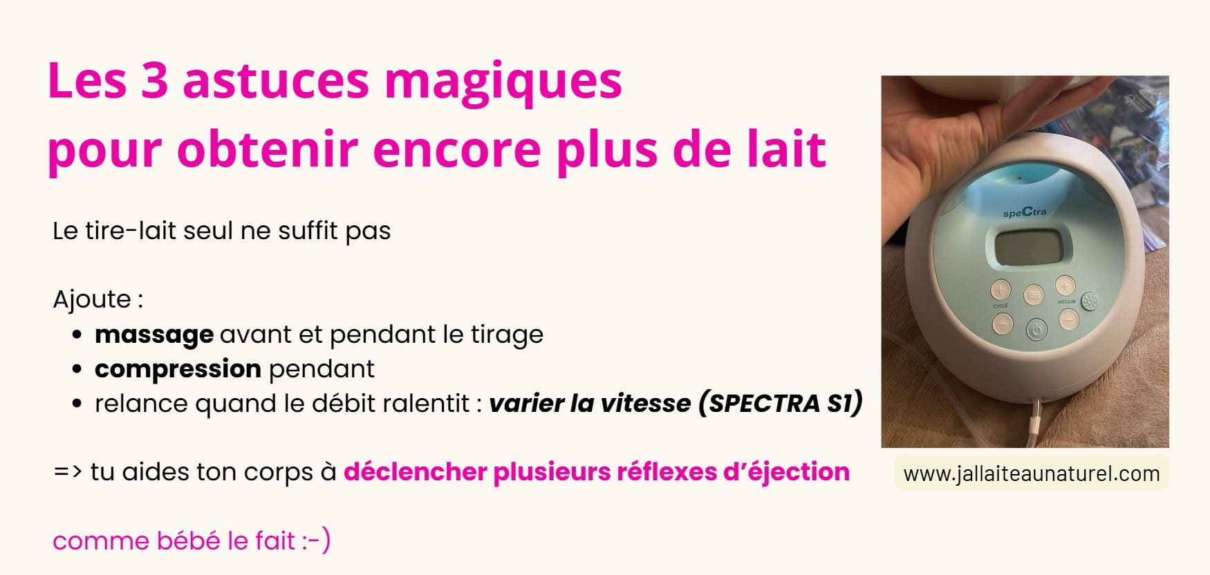 3 astuces magiques tire-lait optimiser reflexe d éjection